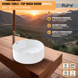 Zosma Table-Top Wash Basin (White) - by Ruhe