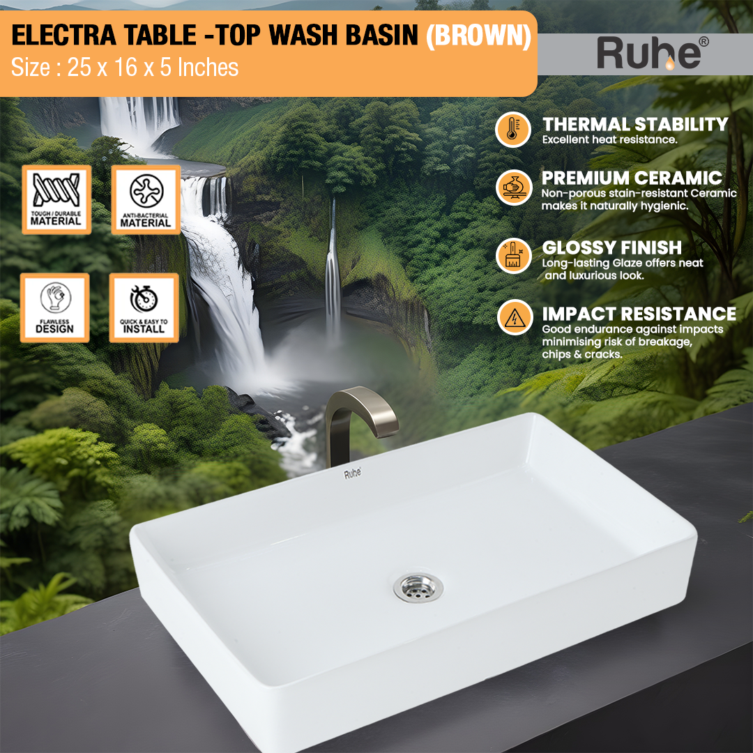 Electra Table-Top Wash Basin (White) - by Ruhe®