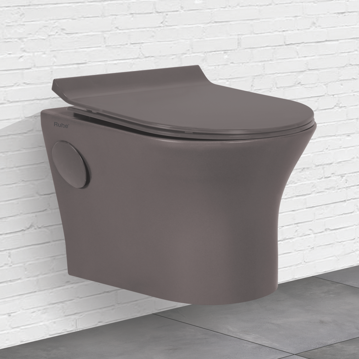 Tone Western Toilet / Commode (Wallhung EWC) (Matt Brown) by Ruhe Ruhe