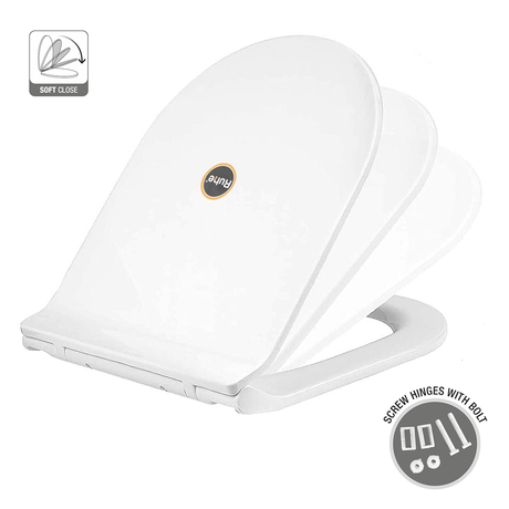Exclusive Round Toilet Seat Cover (White) (Soft Close)