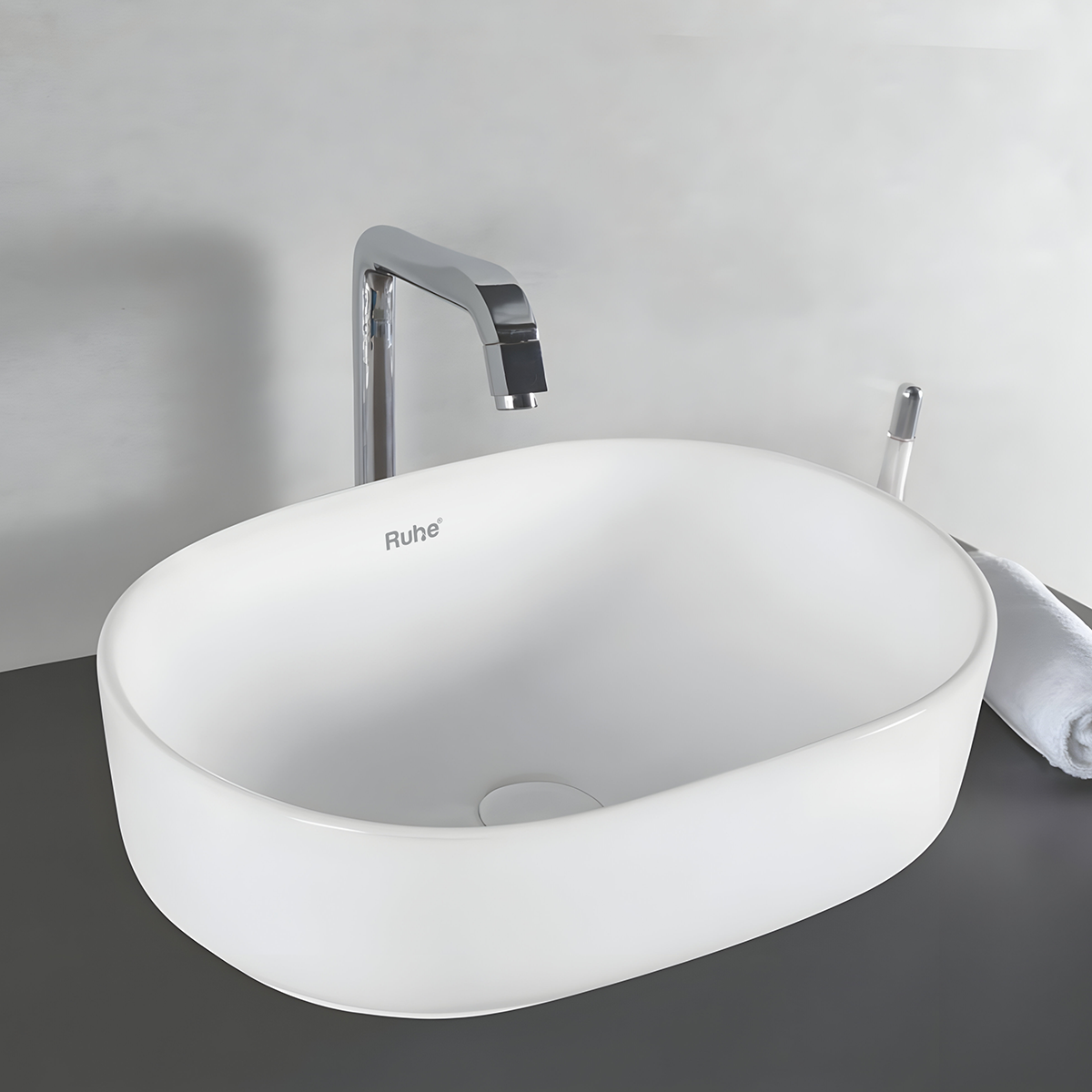 Virgo Table-Top Wash Basin (White) - by Ruhe