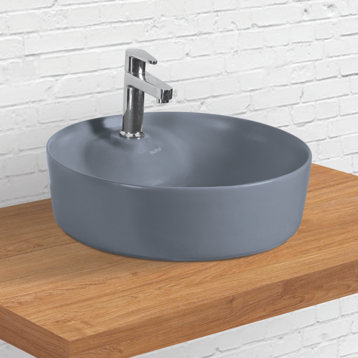 Echo Table Top Wash Basin (Matte Grey) by Ruhe Ruhe