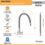 Kara Brass Sink Tap with Silicone Grey Flexible Spout dimensions and sizes