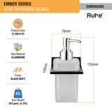 Ember Liquid Soap Dispenser (Space Aluminium) dimensions and sizes