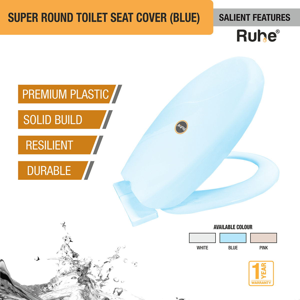 Super Round Toilet Seat Cover (Blue) features and benefits