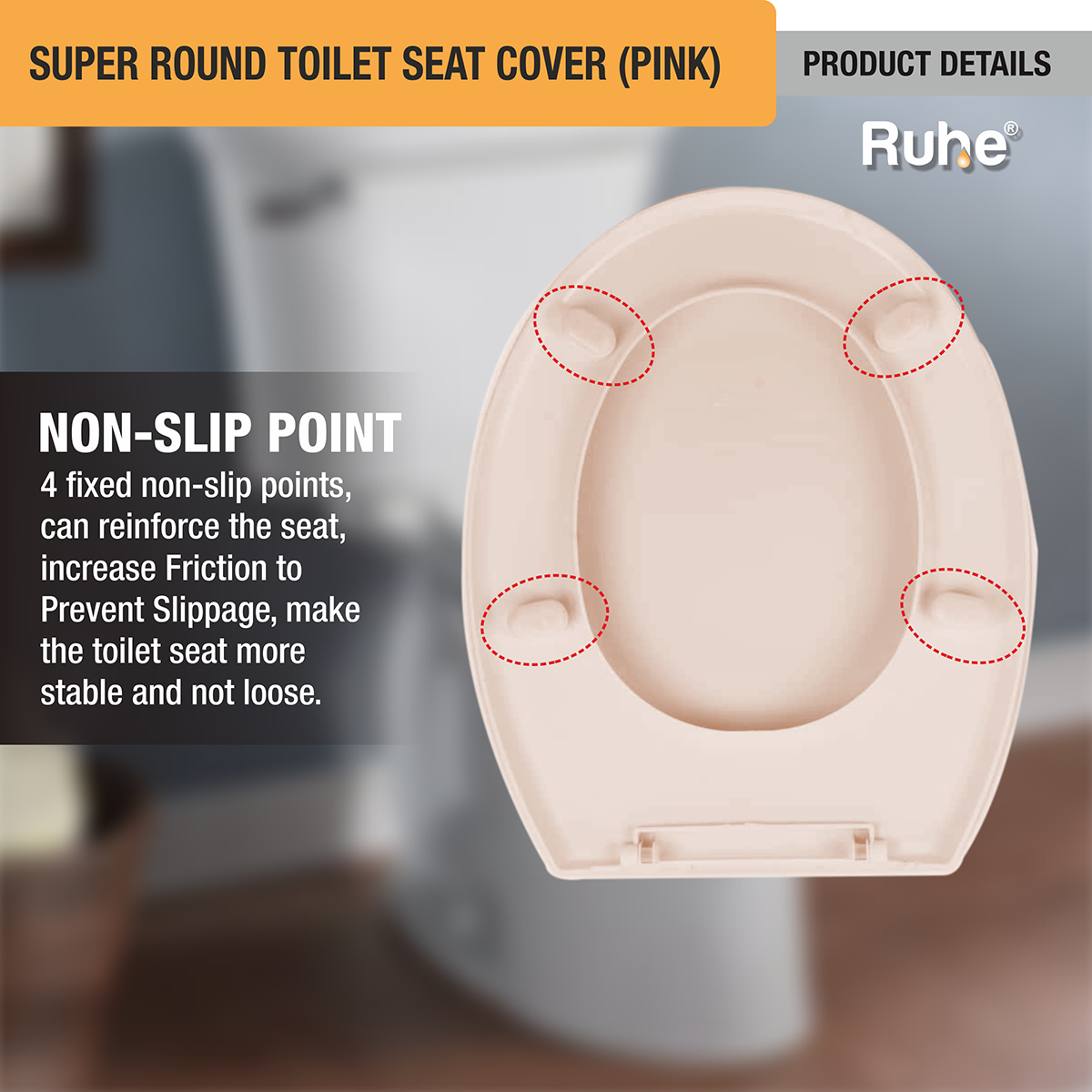 Super Round Toilet Seat Cover (Pink) product details