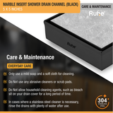 Marble Insert Shower Drain Channel (5 x 5 Inches) Black PVD Coated care and maintenance