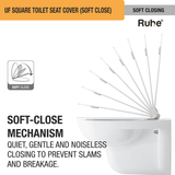 UF Square Toilet Seat Cover (Soft Close) -  by Ruhe®