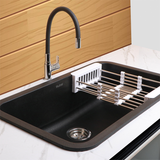 Quartz Single Bowl Kitchen Sink - Matte Black (31 x 19 x 9 inches) - by Ruhe®