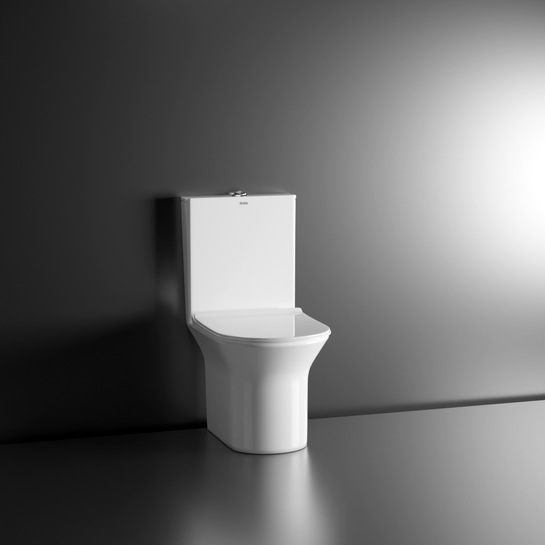 Dune OnePiece Rimless PTrap Western Toilet / Commode (White) by Ru