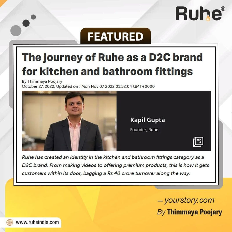 The journey of Ruhe as a D2C brand for kitchen and bathroom fittings