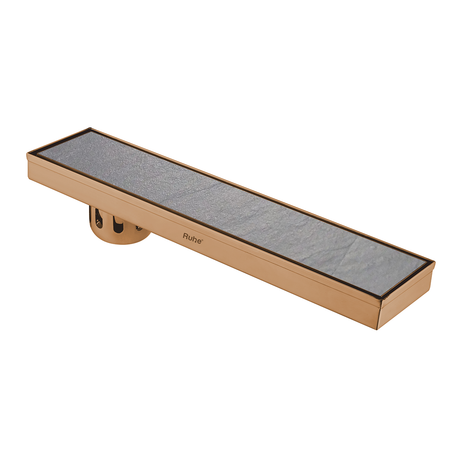 Tile Insert Shower Drain Channel (24 x 4 Inches) ROSE GOLD PVD Coated