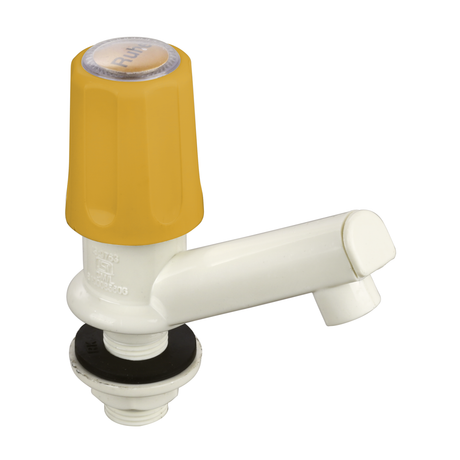 Gold Round PTMT Pillar Cock Faucet