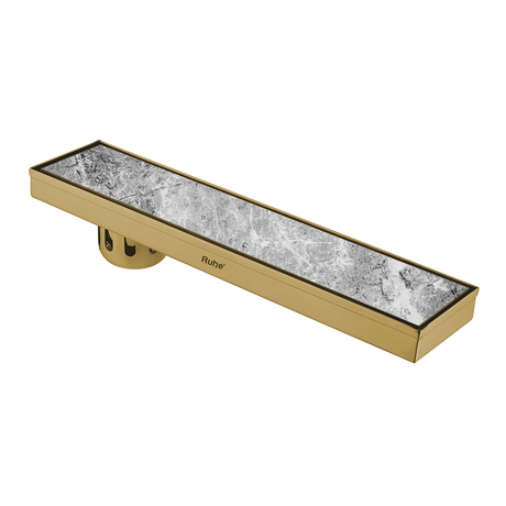 Tile Insert Shower Drain Channel (24 x 4 Inches) YELLOW GOLD PVD Coated