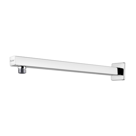 Square 304-Grade Shower Arm (18 Inches) with Flange
