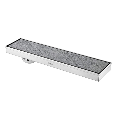 Marble Insert Shower Drain Channel (24 x 4 Inches) with Cockroach Trap (304 Grade)