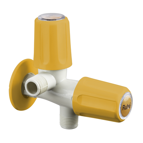 Gold Round PTMT 2 in 1 Angle Cock Faucet