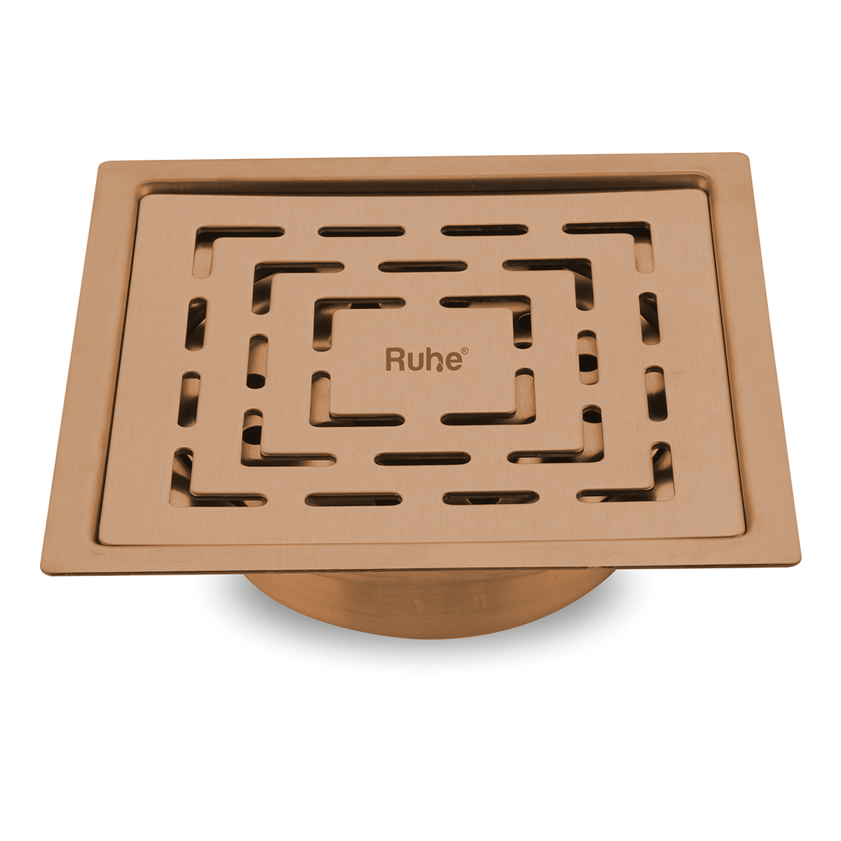 Sapphire Square Flat Cut Floor Drain in Antique Copper PVD Coating (5 x 5 Inches)