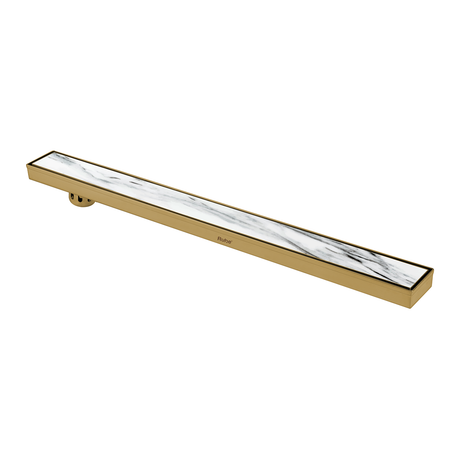Tile Insert Shower Drain Channel (48 x 3 Inches) YELLOW GOLD PVD Coated