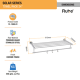 Solar Stainless Steel Towel Rack (24 Inches) 2
