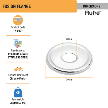 Fusion Flange (Pack of 5) dimensions and size
