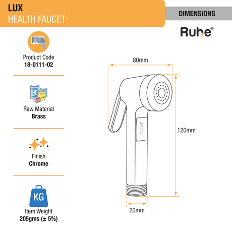 Lux Brass Health Faucet Gun sizes