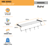 Vibe Brass Towel Rack (24 Inches) dimensions and size