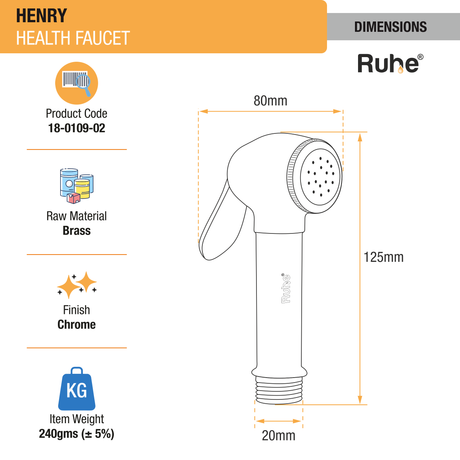 Henry Brass Health Faucet Gun sizes