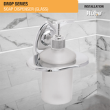 Drop Stainless Steel Soap Dispenser (Glass) installation