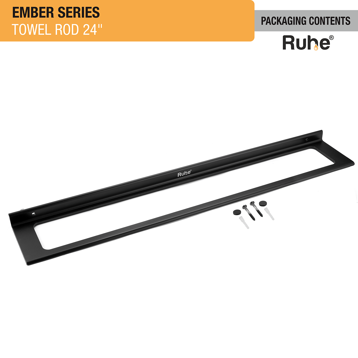 Ember Towel Rod (Space Aluminium) package content