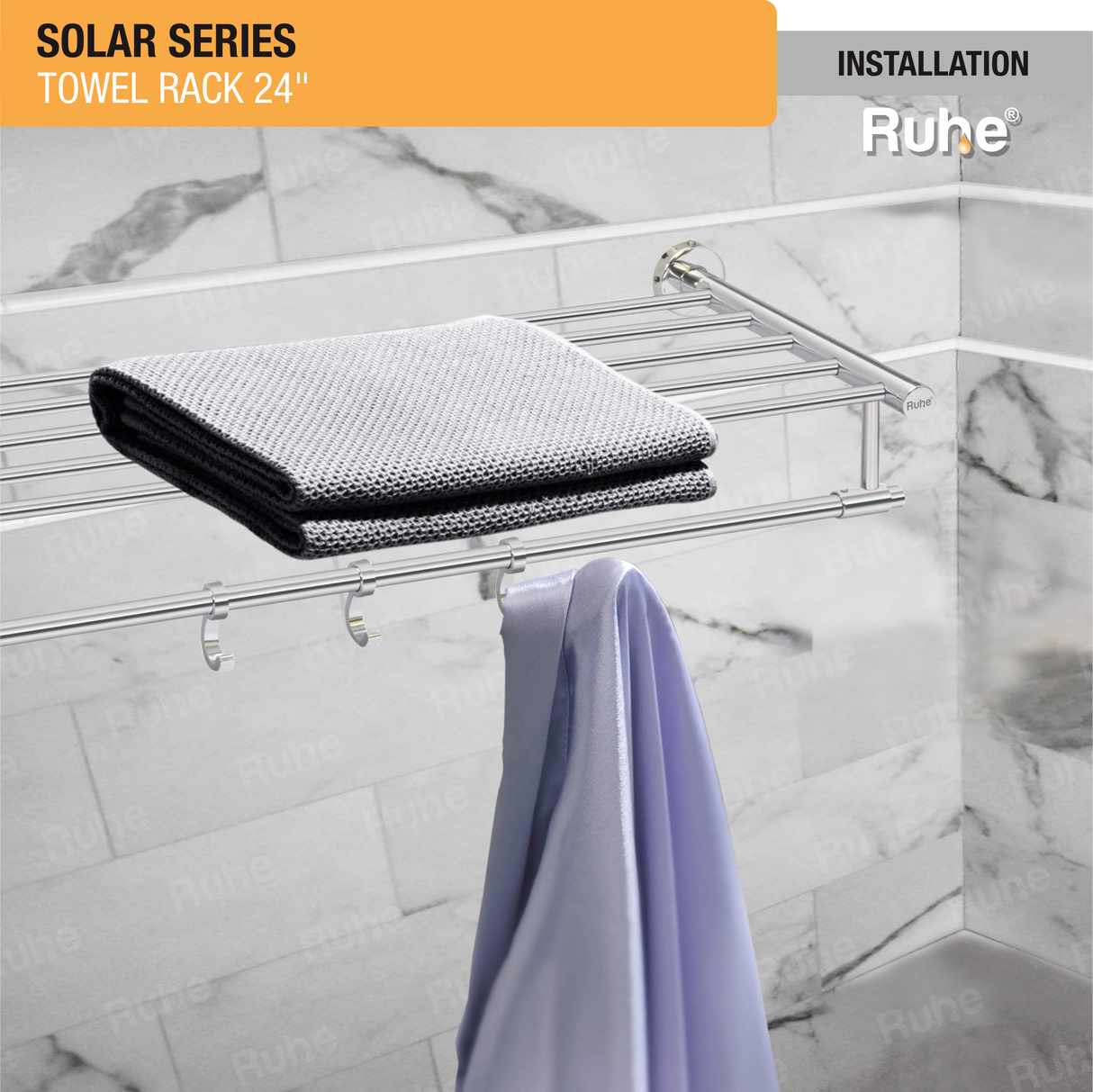 Solar Stainless Steel Towel Rack (24 Inches) 4