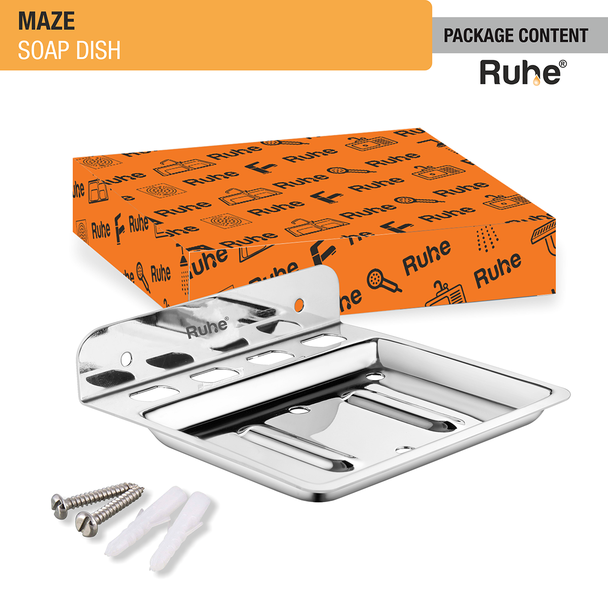 Maze Stainless Steel Soap Dish package content