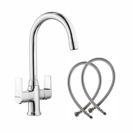 Elixir Centre Hole Basin Mixer with Medium (15 inches) Round Swivel Spout Faucet