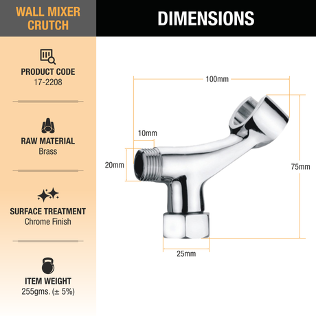 Crutch for Wall Mixer sizes