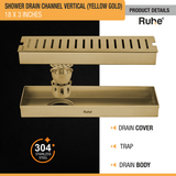 Vertical Shower Drain Channel (18 x 3 Inches) YELLOW GOLD product details