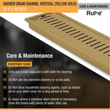 Vertical Shower Drain Channel (32 x 5 Inches) YELLOW GOLD care and maintenance
