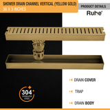 Vertical Shower Drain Channel (36 x 3 Inches) YELLOW GOLD product details