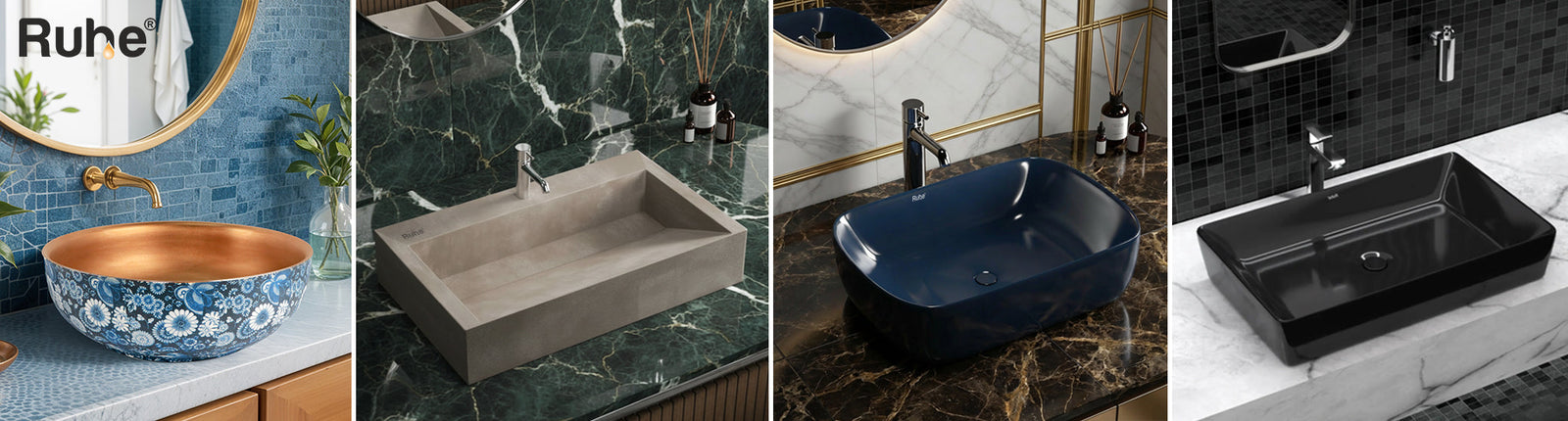5 Modern Wash Basin Colours with Perfect Bathroom Tile Combinations