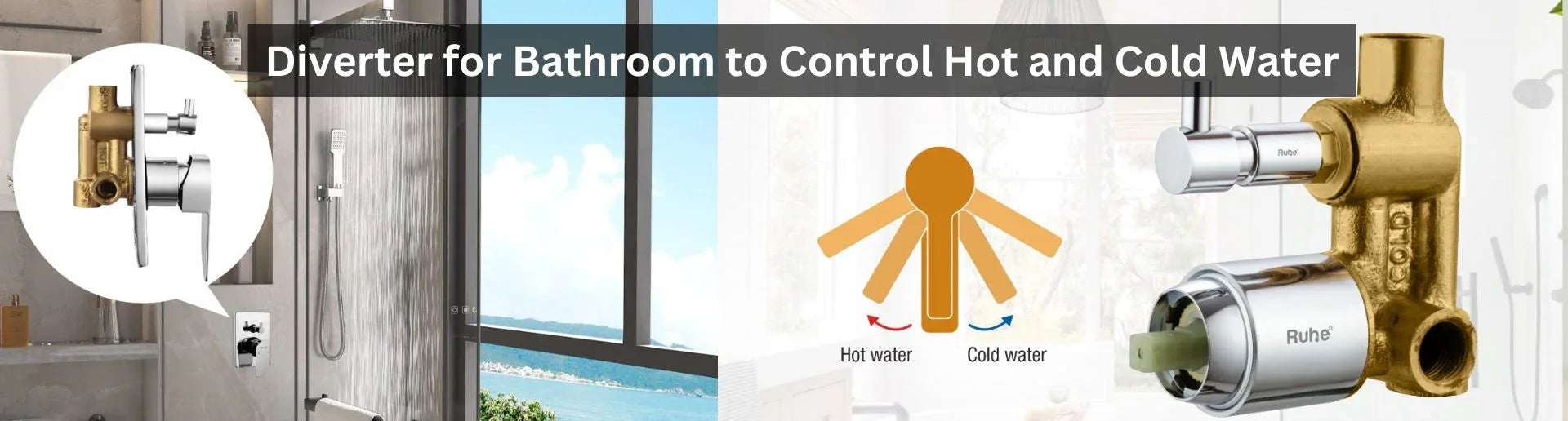 Deck Mount Bath Trim Hot and Cold Water Mixer 2 Knob Handles 5-Hole Roman Tub Faucet with Diverter and Hand Shower Matte Black / Brass \u0026 SUS304 / 17.5, image size:1920x516