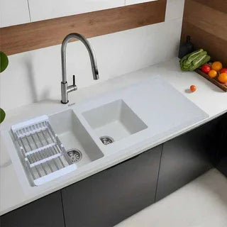 Quartz Double Bowl With Drainboard