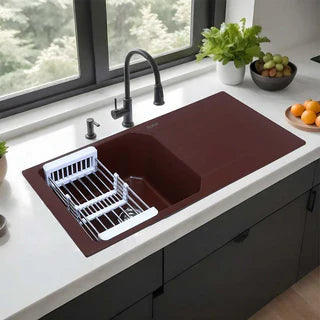 Quartz Single Bowl with Drainboard Kitchen Sinks