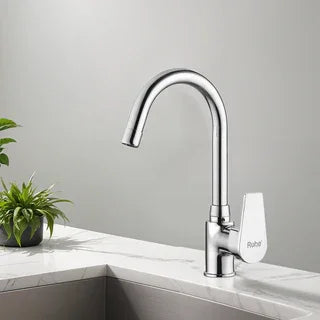 Single Lever Deck Mount Kitchen Sink Mixer Taps with Swivel Spouts