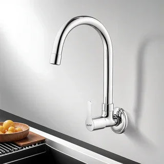 Wall Mount Kitchen Sink Taps with Swivel Spout