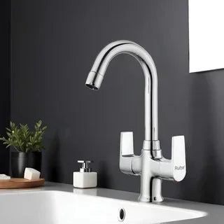 Deck Mount Wash Basin Mixer Taps with Swivel Spout