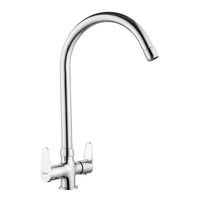 Eclipse Brass Table-Mount Double Handle Wash Basin Mixer Tap with Swivel Spout