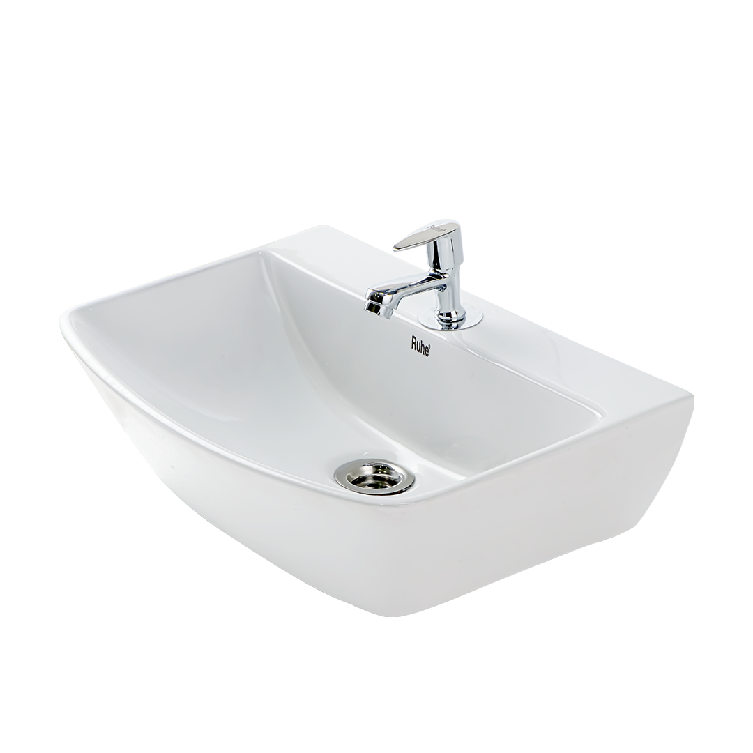 Aries Wall-hung Wash Basin (White) - by Ruhe