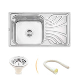 Square Single Bowl with Drainboard 304-grade (32 x 18 x 8 inches) Kitchen Sink - by Ruhe