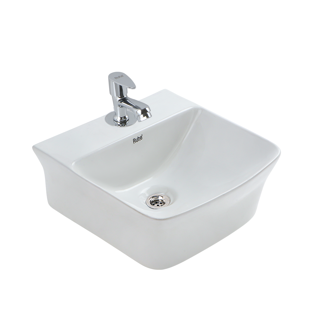 Felis Wall-hung Wash Basin (White) - by Ruhe®