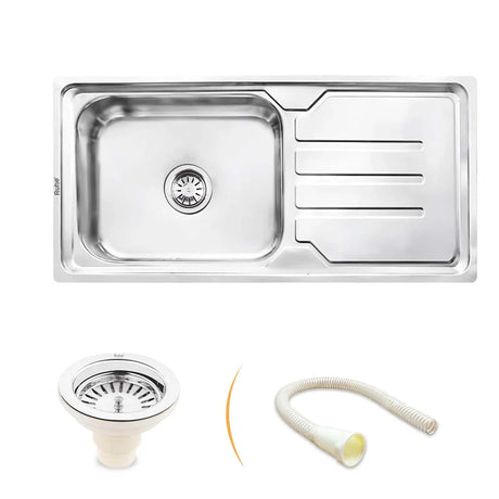 Single Bowl with Drainboard Kitchen Sink (42 x 20 x 9 Inches)