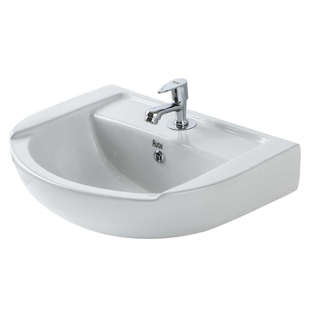 Megna Wall-hung Wash Basin (White) - by Ruhe